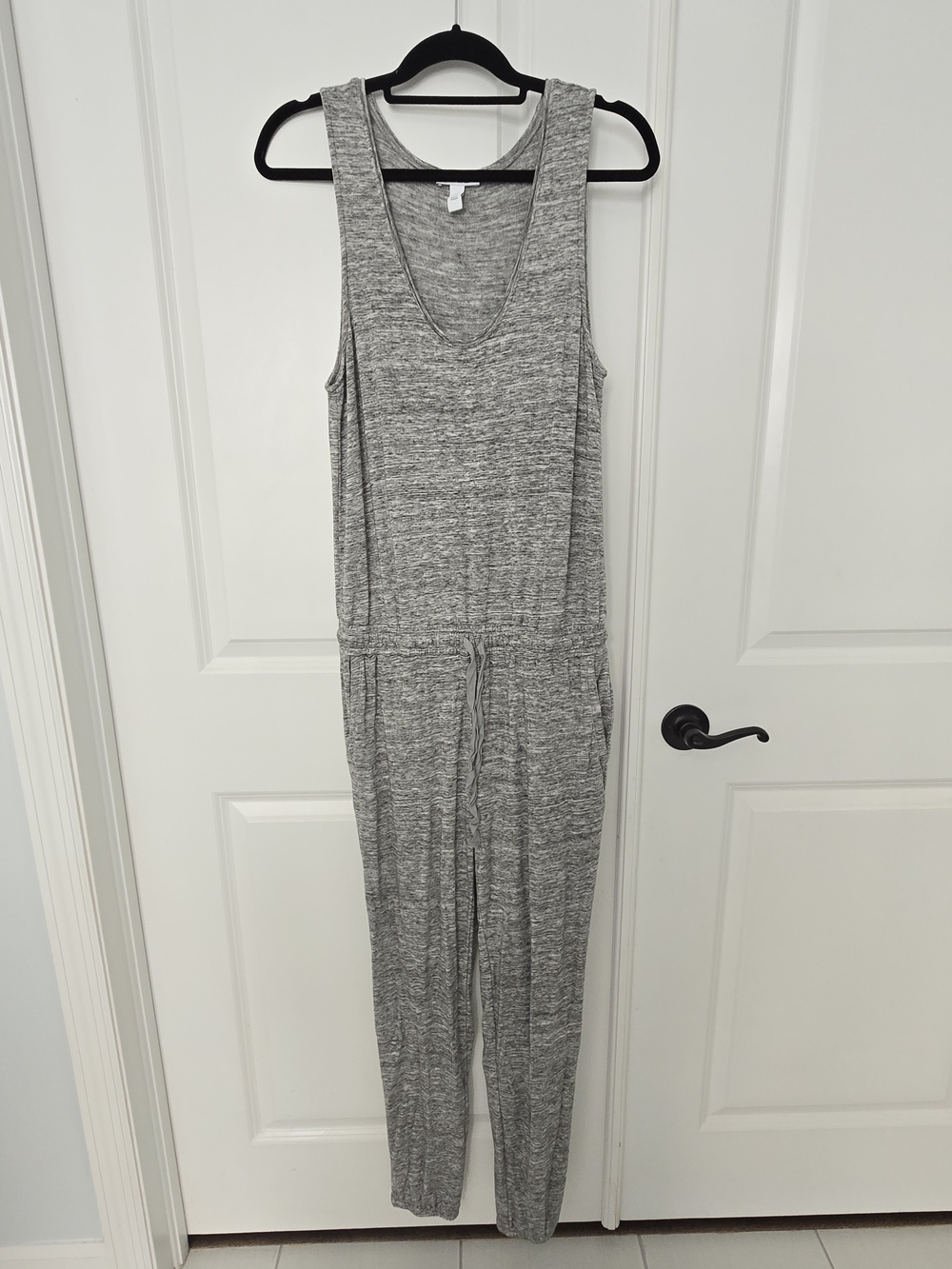 Daily Ritual Heather Gray Sleeveless Knit Jumpsuit